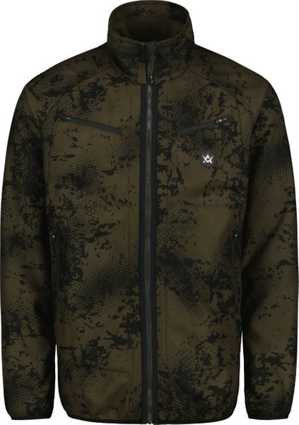 Buzzard Ms Reversible Fleece Jacket Brown Blur/Night Green