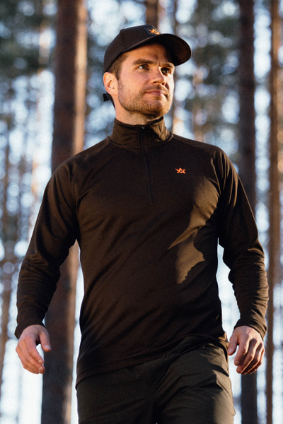 CoolDry Half-Zip Top, Men, Brown | Alaska 1795