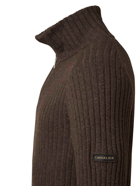 Antony Half Zip Wool Pullover Men Antler Brown | Chevalier